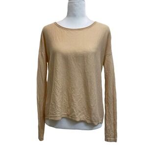 Vince 100% Cashmere Peach Cream Tie Back Light Slouchy Sweater